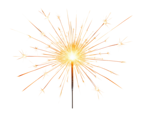 Sparkler sparks against a dark background.