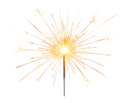 Sparkler sparks against a dark background.