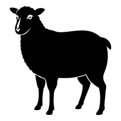 Sheep vector clean black silhouette design white background