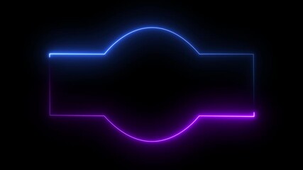 Seamless loop neon light rectangle frame border animated on black background Seamless loop animation rectangle picture frame with two tone neon color 4K video motion graphic - Powered by Adobe