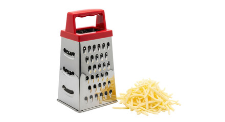 Isolated Cheese Grater with Shredded Cheese