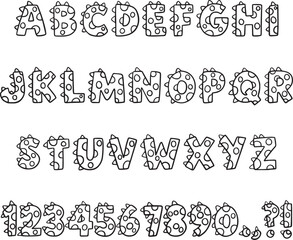 Spotty Dinosaur Prehistoric Alphabet Lettering ABC Text Font
