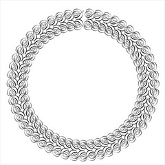 Black round vintage vector frame on a white background. svg