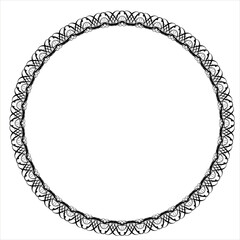 Black round vintage vector frame on a white background. svg