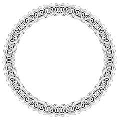Black round vintage vector frame on a white background. svg