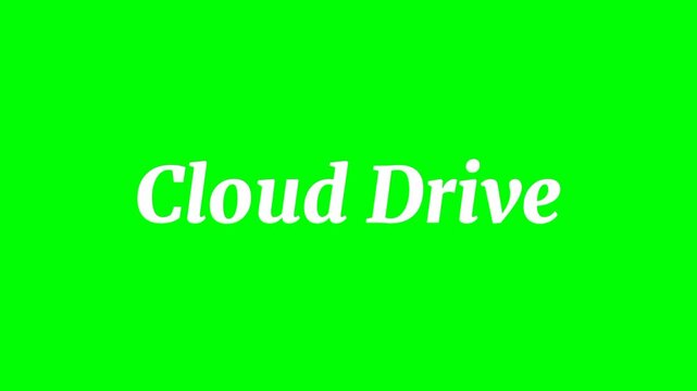 Cloud Drive Text Green Screen Animated Video