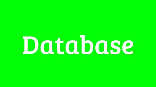 Database Text Green Screen Animated Video