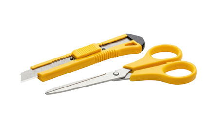 Isolated Utility Knife and Scissors