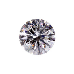 A large white diamond is sitting on a white background