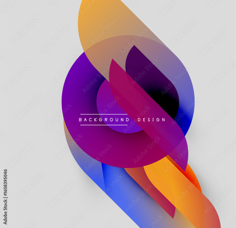 Poster abstract fluid shapes overlap, creating vibrant color gradients. modern design element for backgroun