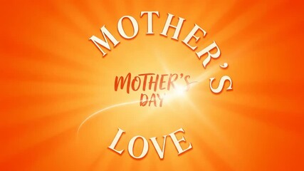 Mother's day celebration: radiant love with glowing text illuminated on a bright orange background