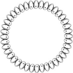 Black round vintage  frame on transparent background. PNG, 300 DPI