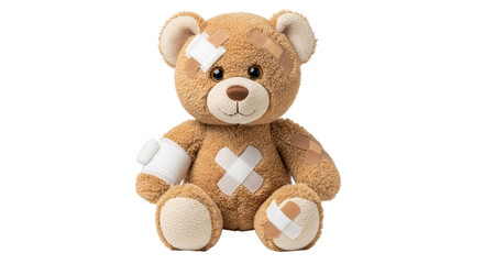 Obraz premium Isolated Teddy Bear with Bandages
