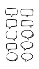 Obraz premium A set of white circles with a speech bubble drawn around them