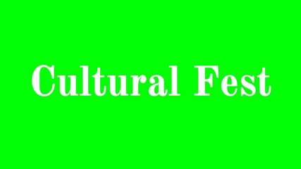 Cultural Fest Text Green Screen Animated Video