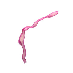 One slice of fresh red cabbage isolated on white