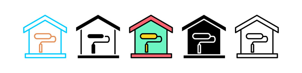 Home Renovation Multi style icon in line color, mixed, lineal color, glyph, line.