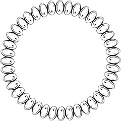 Black round vintage frame on a white background. JPG, 300 DPI.