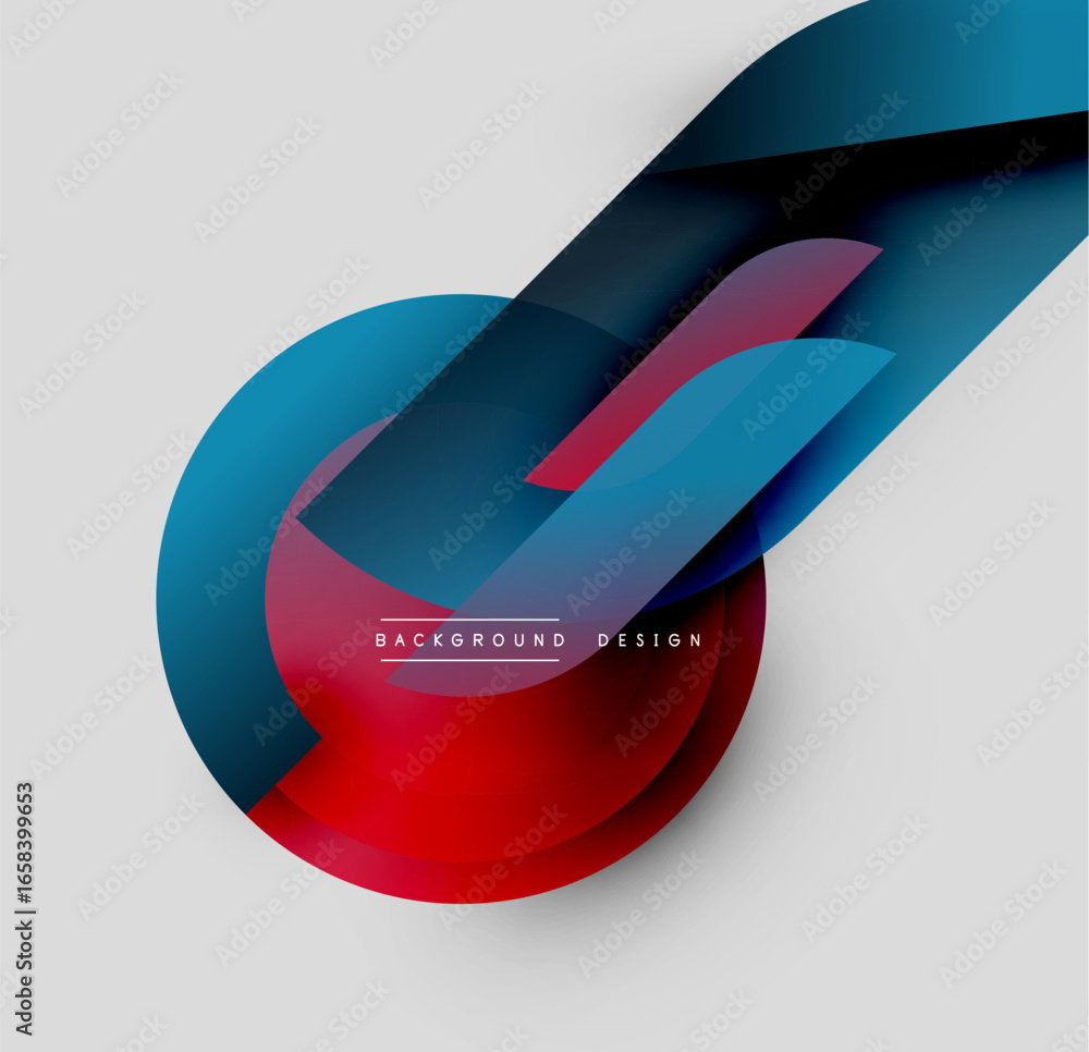 Poster abstract flowing shapes, vibrant colors. dynamic composition, modern design elements. gradient layer