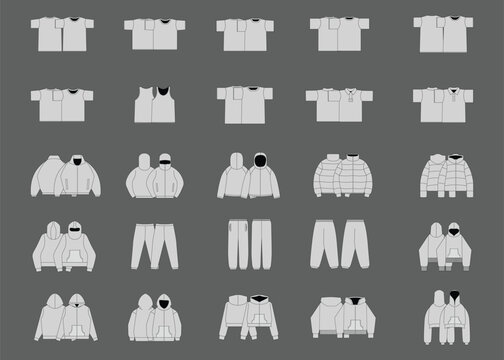 Streetwear Mockups and Fashion Vector Bundle Pack - Fashion Design Tech Pack Template - Procreate Mockup and Fashion Vector Flats