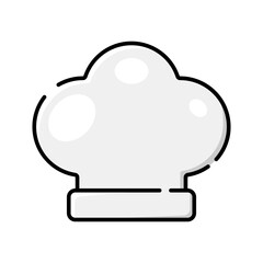 Chef Hat Icon. Culinary and Cooking Symbol Isolated on Transparent Background for App, Web, and Graphic Design. Vector Illustration