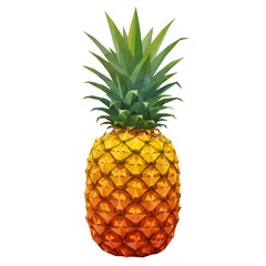 Fototapeta premium Geometric Pineapple Low Poly Art Tropical Fruit Illustration