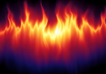 Fiery Abstract Flames With Blue And Orange Light Glow.