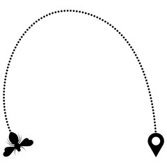 Fototapeta premium Bee With Dotted Line