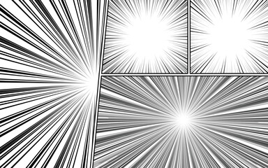 black and white comic book page panel background. vector illustration.