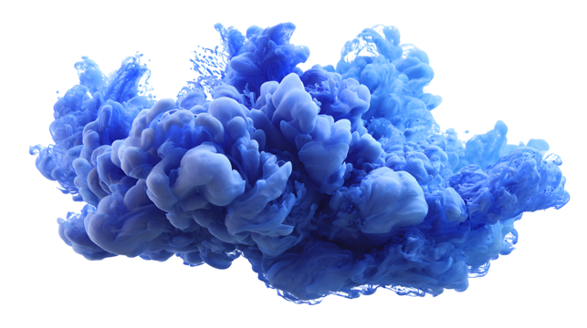 Ink drop cloud floating in water, vivid details, isolated on a white background