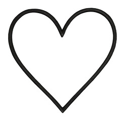 Hand-drawn outline of a heart for black and white designs.