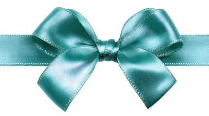 Decorative ribbon bow with silky texture, isolated on a white background