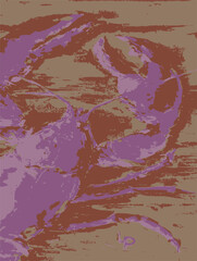 Hand drawn vintage lobster sea food seamless pattern. Marine animal background illustration with crawfish, restaurant cooking ingredient wallpaper texture print