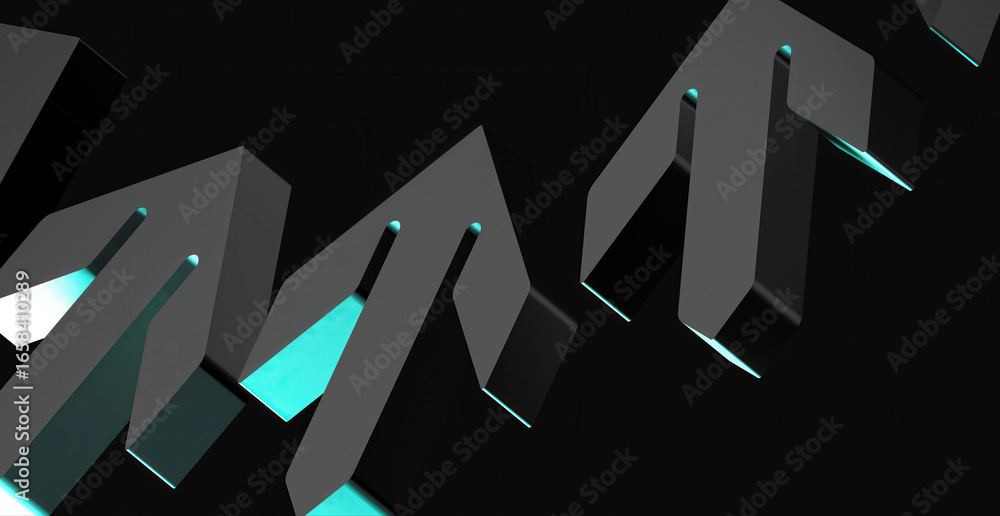 Poster abstract geometric arrows pointing in the same direction, a symbol of progress and movement