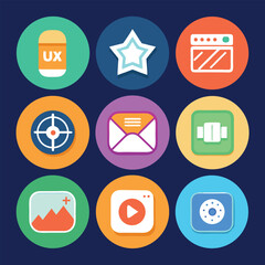 Versatile App Icons UX, UI, Web Design Elements in EPS Format