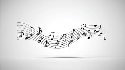 Abstract music notes on wavy lines.