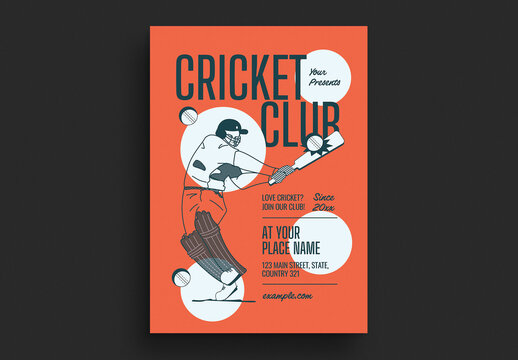 Retro Cricket Club Poster