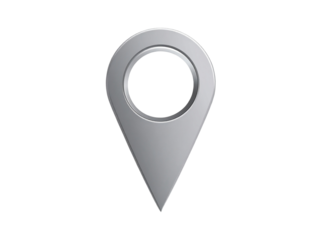  Top-Down Map Pin Icon, Minimalist Transparent PNG