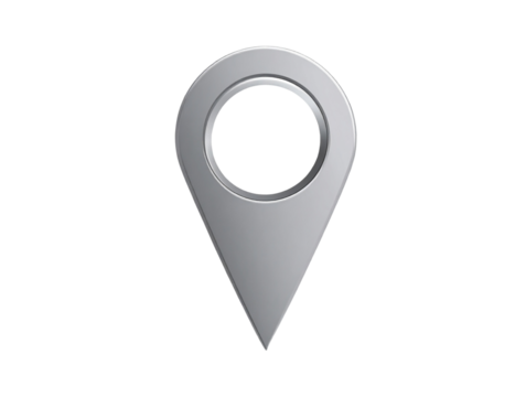 Top-Down Map Pin Icon, Minimalist Transparent PNG