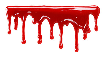 Sauce spill with thick glossy texture, isolated on a white background
