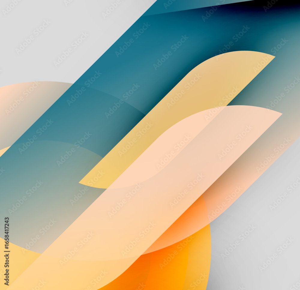 Aufkleber abstract composition featuring overlapping translucent shapes. soft gradients create depth, using wa