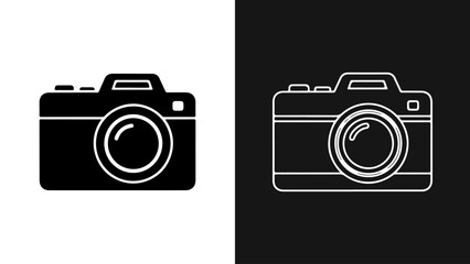 Digital Camera Icon Presented in Two Contrasting Styles