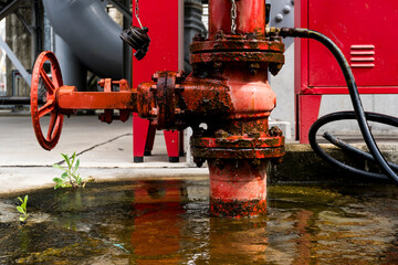 Old firewater valve and pipe