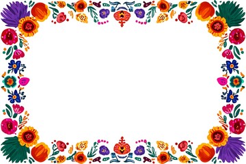 A set of colorful vector illustration frames with Mexican fiesta decorations and patterns