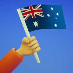 Australia Independence Day greeting card template.  3d render.