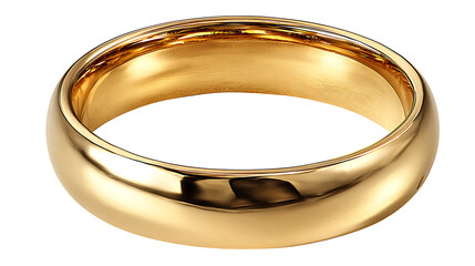 Gold wedding ring, isolated on a white background