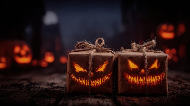 Gruselige Halloween-Dekorationen bringen d&uuml;stere Atmosph&auml;re in die Nacht