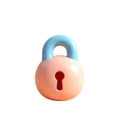 colorful, whimsical, pastel, 3d, minimalist, geometric, toy-like, padlock, lock, keyhole, playful, cute, innocent, childlike