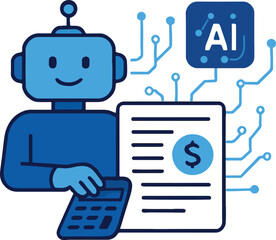 AI automating accounting work for a business Illustration