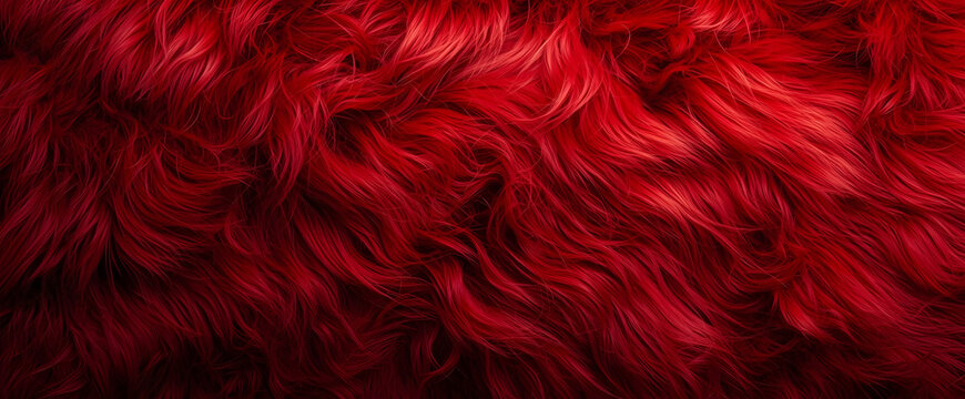 D&eacute;tail de fourrure rouge sur fond noir